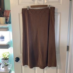 Gently used brown faux suede skirt. Cato brand. Size 14